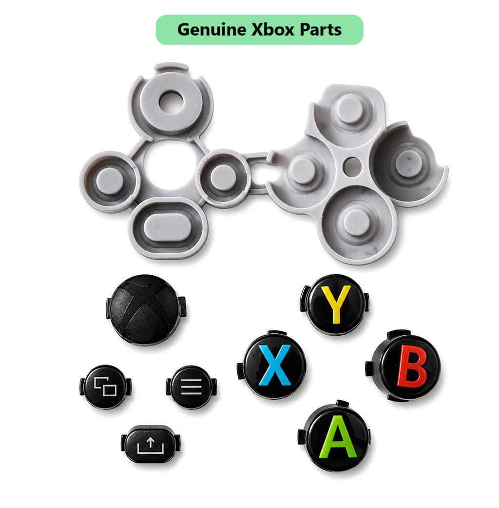 Xbox Controller Series X/S ABXY Home Menu Buttons & Rubber Black