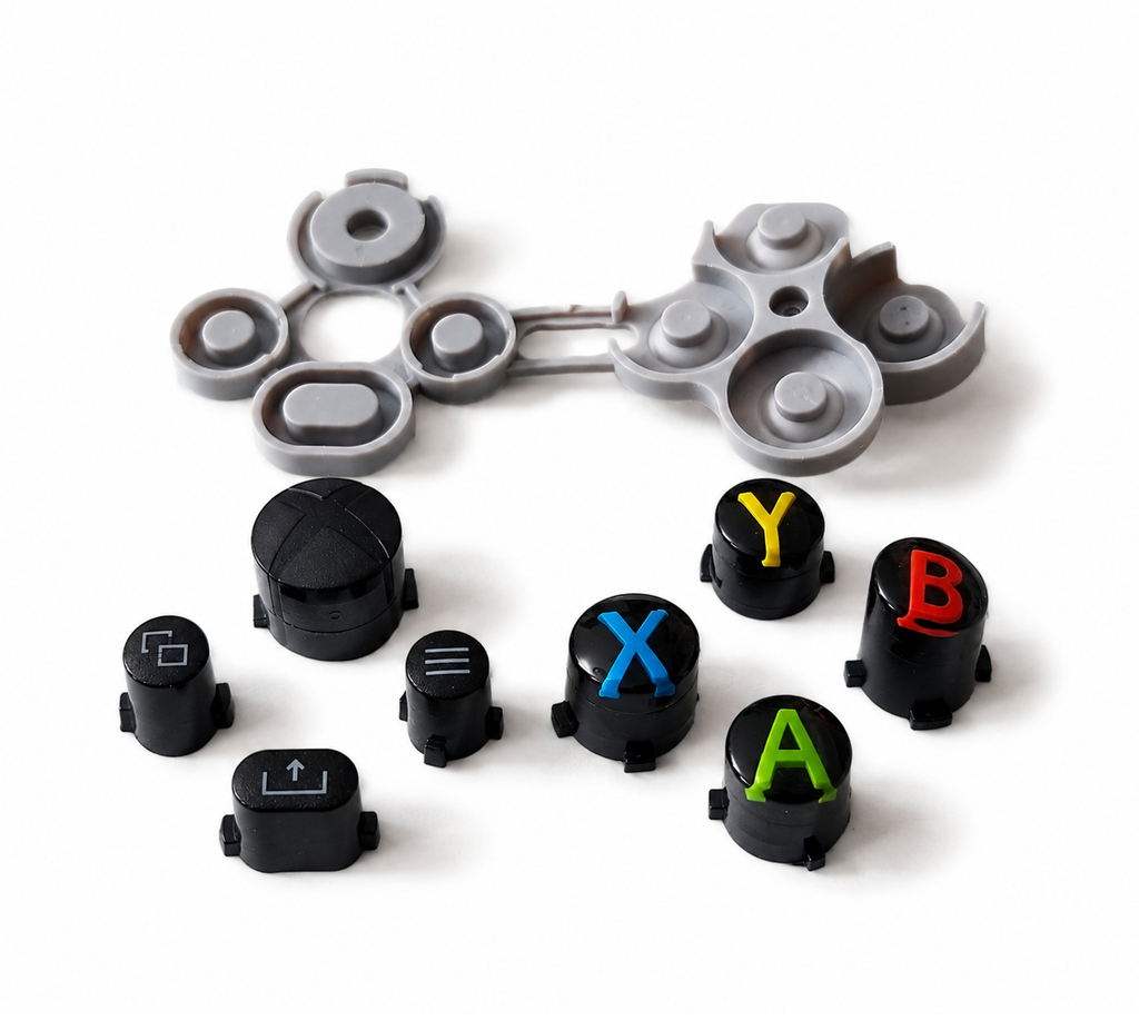 Xbox Controller Series X/S ABXY Home Menu Buttons & Rubber Black